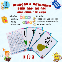 Flashcard học chữ cái tiếng nhật Hiragana, Katakana, ảo âm, biến âm kiểu 3