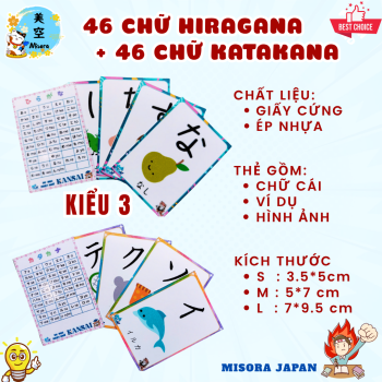 Chi tiết Flashcard học chữ cái tiếng nhật Hiragana, Katakana kiểu 3