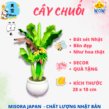Hoa đất sét thủ công làm bằng đất sét nhật - cây chuối