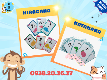 Flashcard, bảng chữ cái, ngữ pháp trong combo học tiếng Nhật cơ bản cho người