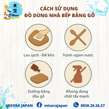 Cách sử dụng đồ dùng nhà bếp bằng gỗ – Hướng dẫn bảo quản đồ gỗ tự nhiên MISORA