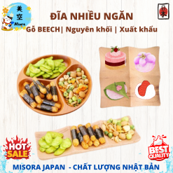 Đĩa Gỗ Beech Nhiều Ngăn Nguyên Khối – Sang Trọng & Tiện Lợi