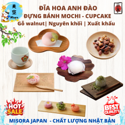 đĩa gỗ mini nguyên khối handmade decor