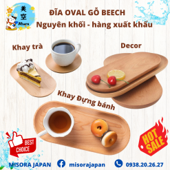 Đĩa oval gỗ beech nguyên khối-hàng xuất khẩu