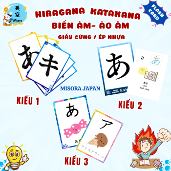 flashcard chữ cái tiếng nhật-có 3 kiểu