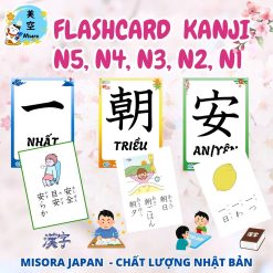 flashcard kanji các cấp độ luyện thi JLPT, hán việt, ví dụ, hình ảnh minh họa