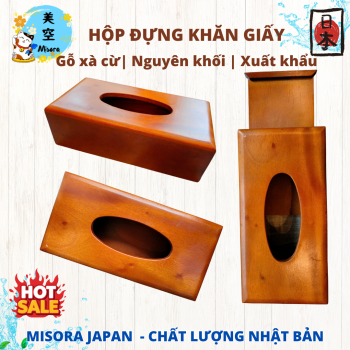 hộp giấy chữ nhật gỗ nguyên khối cao cấp