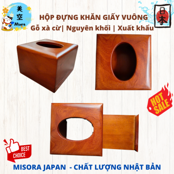 hộp giấy vuông gỗ nguyên khối cao cấp