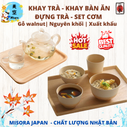 khay trà gỗ walnut nguyên khối cao cấp xuất khẩu Châu Âu, Nhật Bản