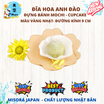 Đĩa gỗ decor kiểu Nhật hình hoa đào, sản phẩm thủ công tinh tế