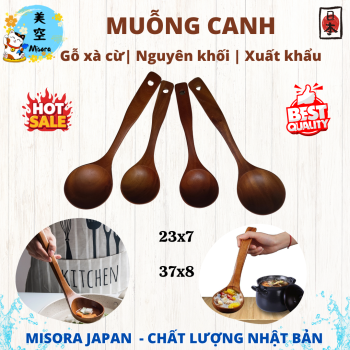 Bộ dụng cụ nấu ăn gỗ nguyên khối muỗng canh
