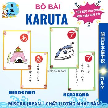 Bộ bài Karuta Nhật Bản – học tiếng Nhật vui nhộn, chuẩn văn hóa truyền thốngBài Karuta Nhật Bản từ vựng – chất liệu cao cấp, hình minh họa sinh động Bộ bài Karuta Nhật Bản chơi nhóm, luyện nghe hiểu tiếng Nhật
