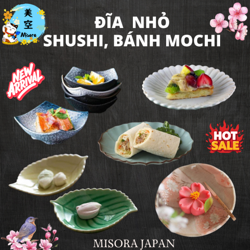 Đĩa đựng bánh gốm Nhật cao cấp, độc đáo decor bàn ăn tinh tế