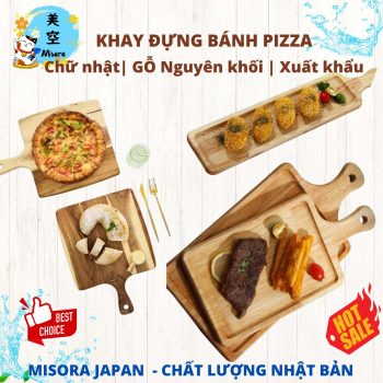 khay pizza hinh chữ nhật có tay cầm