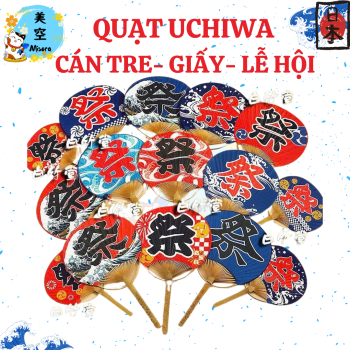quạt uchiwa- cán tre Nhật Bản họa tiết lễ hội