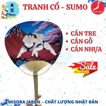 Quạt uchiwa hình tranh cổ nhật sumo