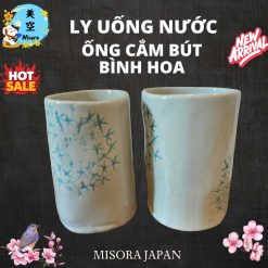 Ly Gốm Nhật Đa Năng – Uống Nước, Cắm Hoa, Ống Đựng Bút, Đựng Khăn Giấy Bàn Ăn – Gốm Sứ Cao Cấp
