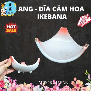 Chậu cắm hoa Ikebana gốm sứ cao cấp, chuẩn phong cách Nhật Bản