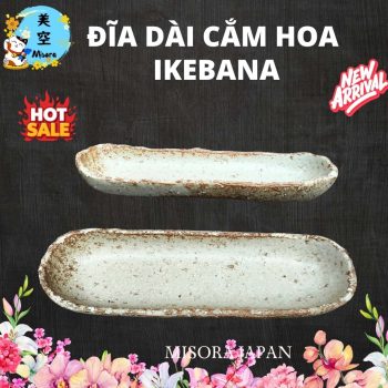 Chậu cắm hoa Ikebana gốm sứ cao cấp, chuẩn phong cách Nhật Bản