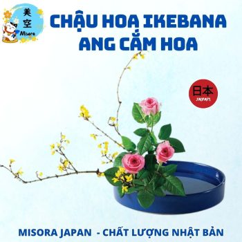 Chậu cắm hoa Ikebana gốm sứ cao cấp, chuẩn phong cách Nhật Bản