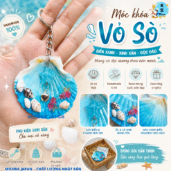 Móc khóa vỏ ốc tự nhiên, handmade độc đáo