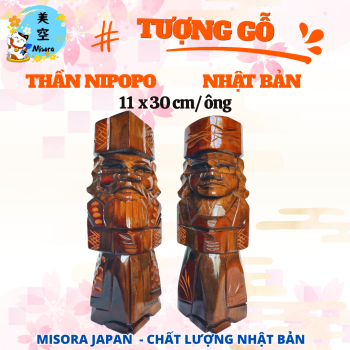 Tượng gỗ Nipopo Nhật Bản trang trí phòng khách