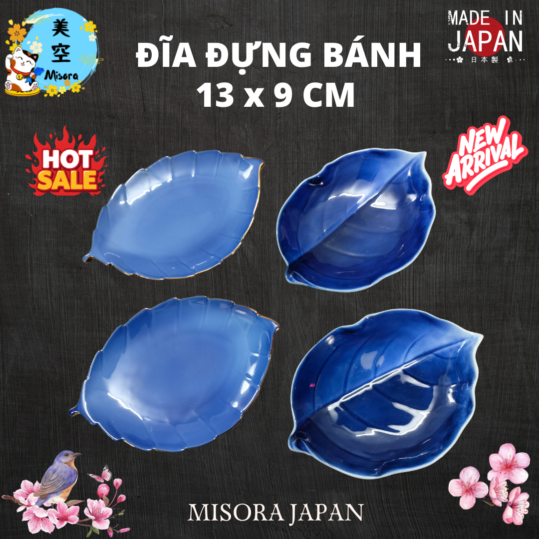 đĩa gốm Nhật hình chiếc lá – đĩa sứ trang trí bàn ăn phong cách Nhật Bản