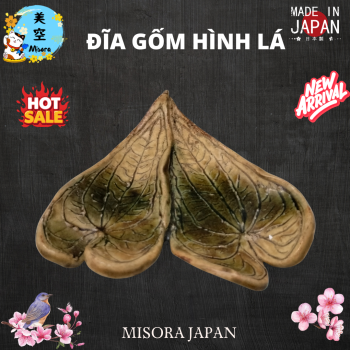 Đĩa gốm Nhật hình lá decor độc lạ